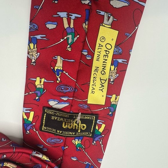 Alynn Neckwear Mens Tie Necktie Silk “opening day”Made in USA‎ - Picture 2 of 4